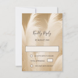 Soft Pampas Grass Photo Boho RSVP Karte