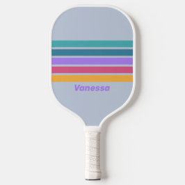 Soft Pansy Dream Across Striping mit Name Pickleball Schläger