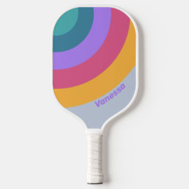 Soft Pansy Dream Circle Streifen mit Name Pickleball Schläger