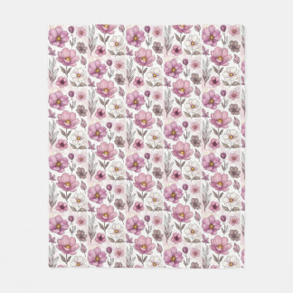 Soft Pastel Anemone Floral Collection Fleecedecke