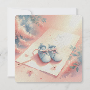 Soft Pastel Baby Thema Hintergrund Blue Hintern Einladung