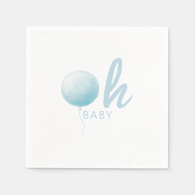 Soft Pastel Blue Balloon Baby Boy Shower Party Serviette (Vorderseite)