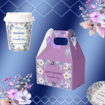 Soft Pastel Blue Blooms Lila Lilac Baby Dusche