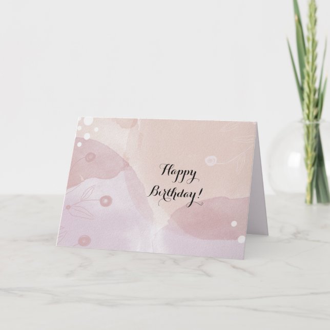 Soft Pastel Boho Happy Birthday Card Dankeskarte (Vorderseite)