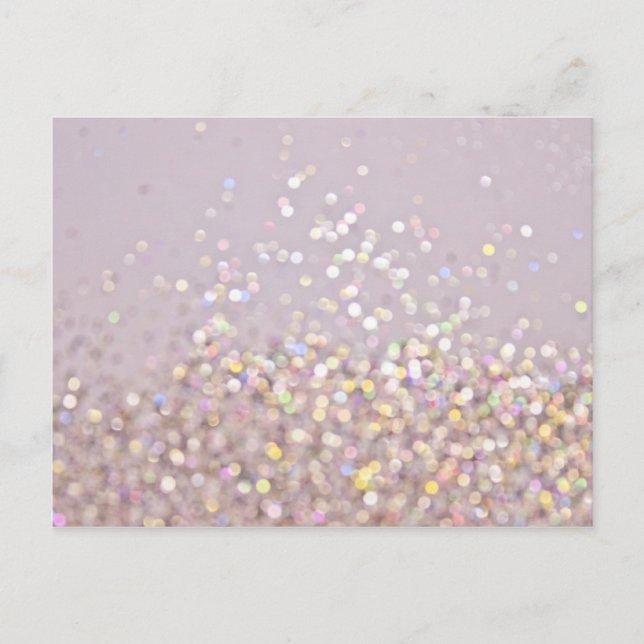 Soft Pastel Bokeh Glitzern Postkarte (Vorderseite)