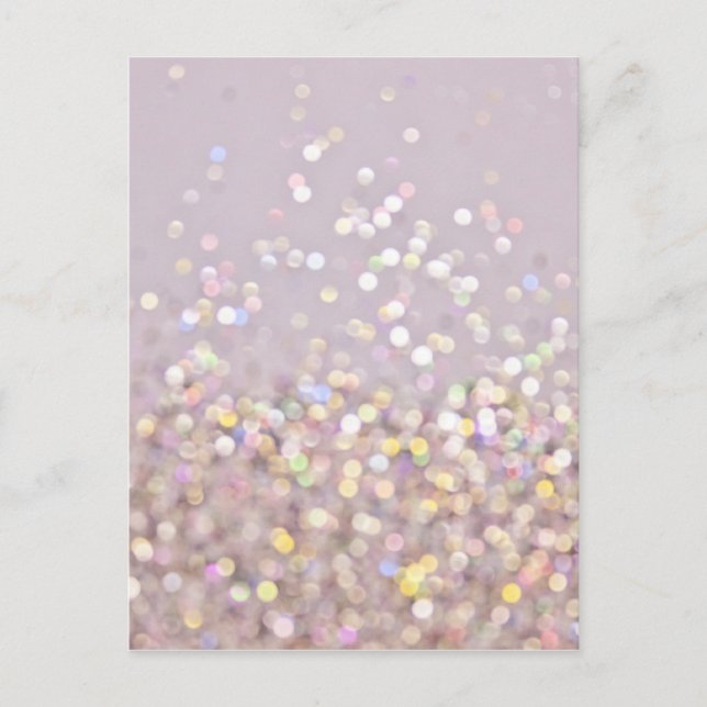 Soft Pastel Bokeh Glitzern Postkarte (Vorderseite)