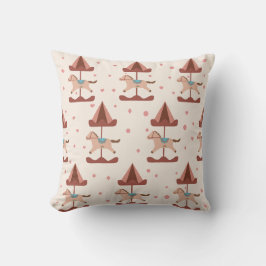 Soft Pastel Carousel For Baby Girls Throw Pillow Kissen