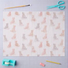 Soft Pastel Cat Tissue Paper Seidenpapier
