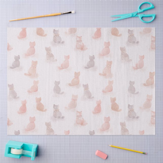 Soft Pastel Cat Tissue Paper Seidenpapier (Basteln)