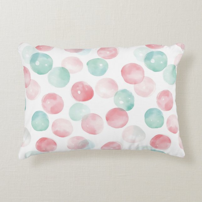 Soft Pastel Charm in Pink, Green & Blue Dekokissen (Vorderseite)
