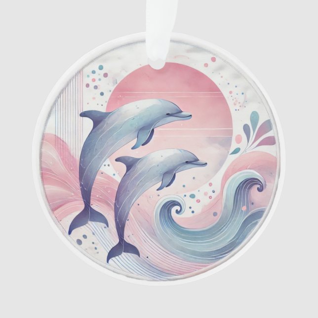 soft pastel dolphins ornament (Vorderseite)
