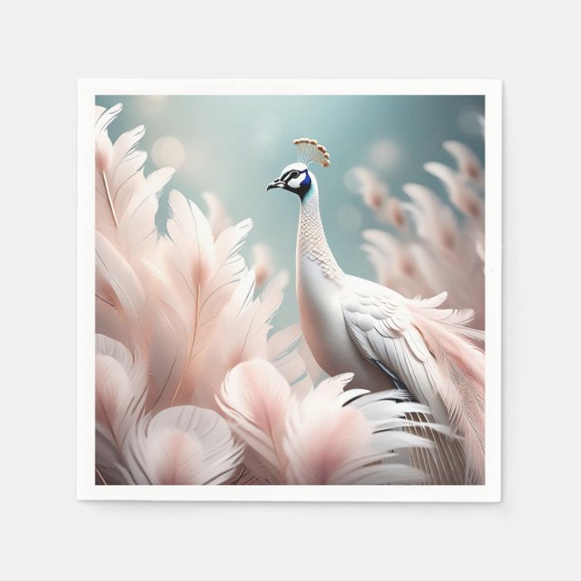 Soft Pastel Feather Elegant Serviette (Vorderseite)