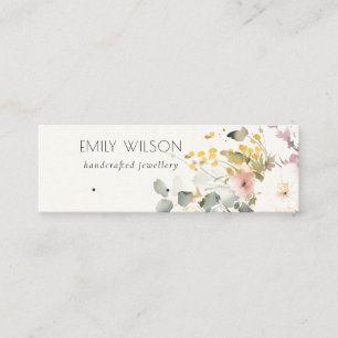 Soft Pastel Floral Ohrring Schleife Stuhldarstellu Mini Visitenkarte