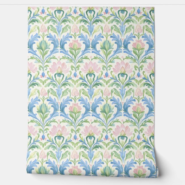 Soft Pastel Floral Pattern Tapete (Abrollen)