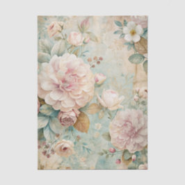 Soft Pastel Floral Pattern with Peonies Seidenpapier