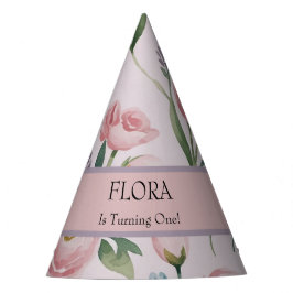 Soft Pastel Floral Personalized Birthday Partyhütchen