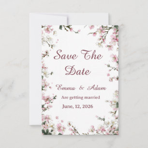 Soft Pastel Floral Save The Date  Hochzeitskarte