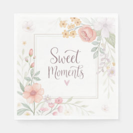 Soft Pastel Floral “Sweet Moments” Spring Design Serviette
