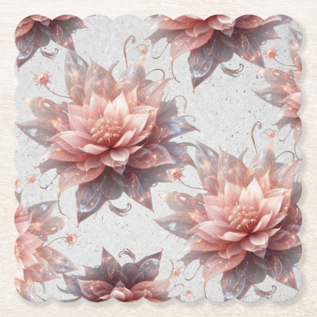 Soft Pastel Flower Coasters – Elegant Floral Table Untersetzer (Vorderseite)