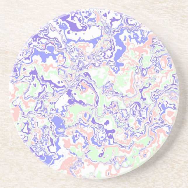 Soft Pastel Funky Boho Retro Abstrakter Marmor Getränkeuntersetzer (Vorne)