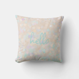 Soft Pastel Glitter "hallo" Personalisiert Kissen