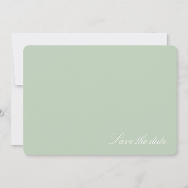 Soft Pastel Green Modern Save the date (Vorderseite)