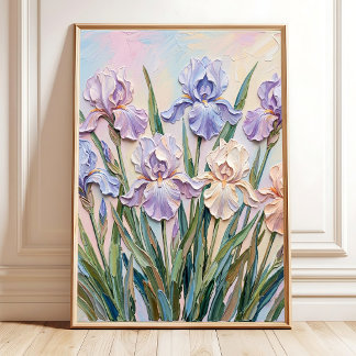 Soft Pastel Iris Minimalistische Wandkunst Leinwan Poster