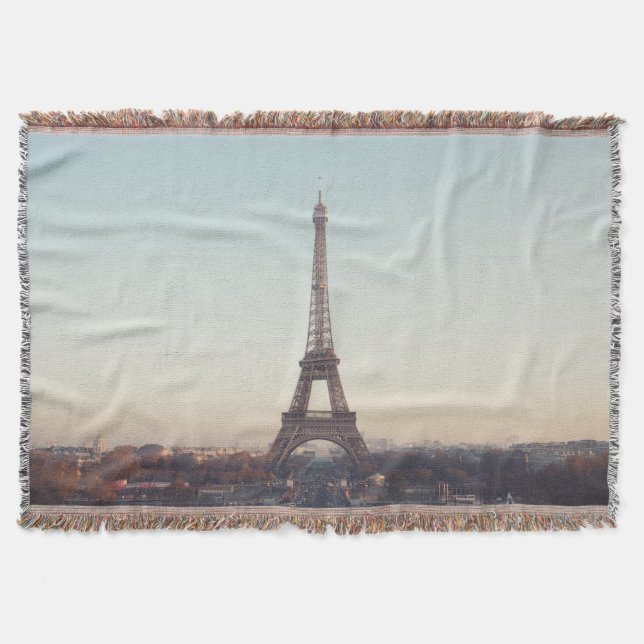 Soft Pastel Paris Eiffel Tower Art Decke (Vorderseite)