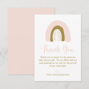 Soft Pastel Pink Wasserfarbe Regenbogen Babydusche Dankeskarte