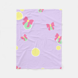 soft pastel polka dots and bows fleecedecke