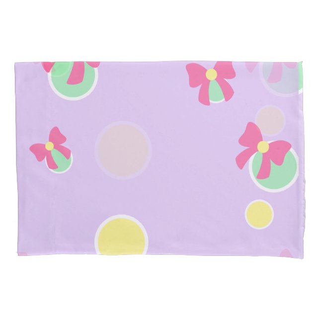 soft pastel polka dots and bows kissenbezug (Vorderseite)