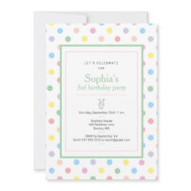 Soft Pastel Polka Dots Geburtstagsparty Einladung