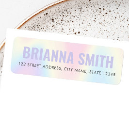 Soft pastel rainbow trendy modern return address