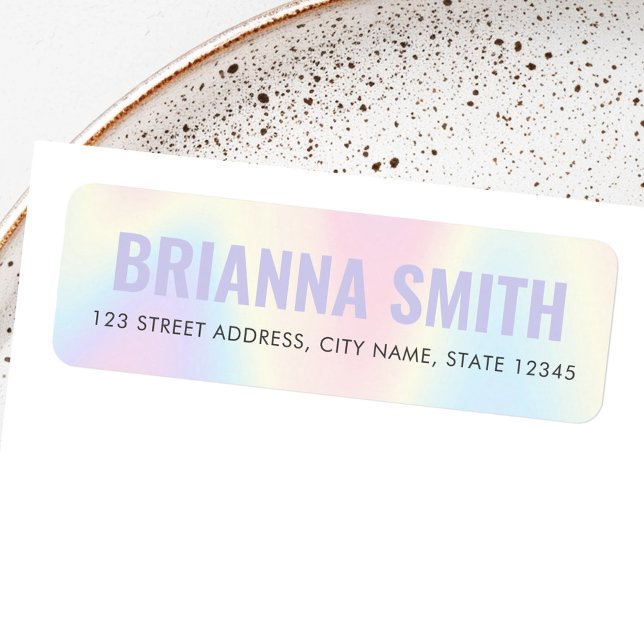 Soft pastel rainbow trendy modern return address (Soft pastel rainbow trendy modern return address label)