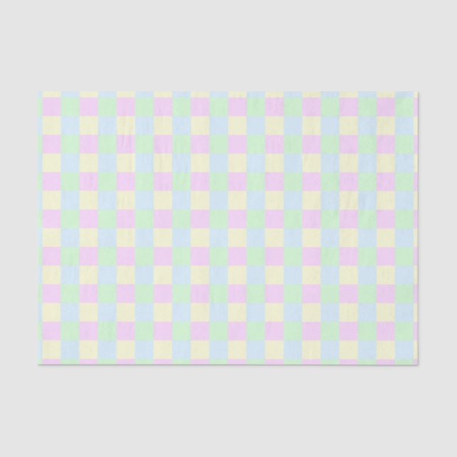 Soft Pastel Squares Pattern Seidenpapier (Vorderseite)