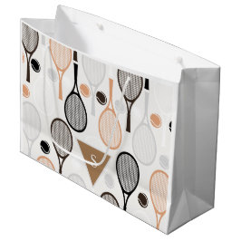 Soft Pastel Tennis Trainer Geburtstags Monogram Große Geschenktüte