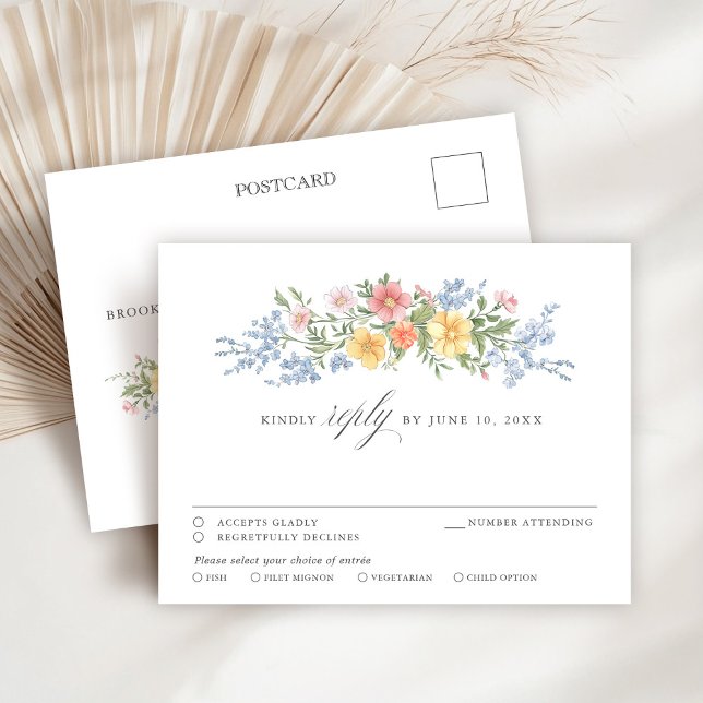 Soft Pastel Verziert Spring Garden Blumenchic UAWG Postkarte (Soft Pastel Ornate Spring Garden Floral chic RSVP Postcard)