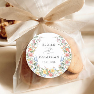 Soft Pastel Verziert Spring Garden Blumenzehen Runder Aufkleber