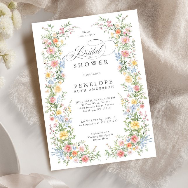Soft Pastel Verziert Spring Garden Brautparty Einladung (Soft Pastel Ornate Spring Garden Bridal Shower Invitation)