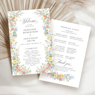 Soft Pastel Verziert Spring Garden Wedding Program