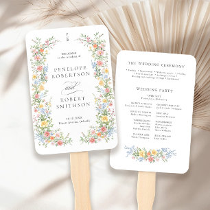Soft Pastel Verziert Spring Garden Wedding Program Fächer