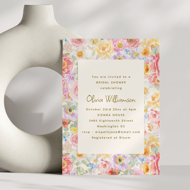 Soft Pastel Watercolor Floral Bridal Shower Einladung (Von Creator hochgeladen)