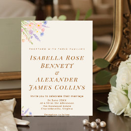 Soft Pastel Watercolor Wildflower Corner Botanical Einladung