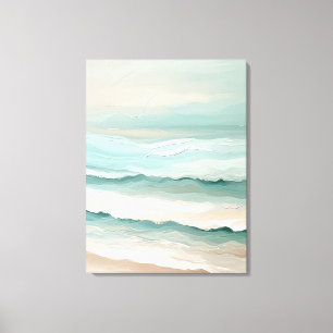 Soft Pastel Waves Minimalistischer Strand ummantel Leinwanddruck