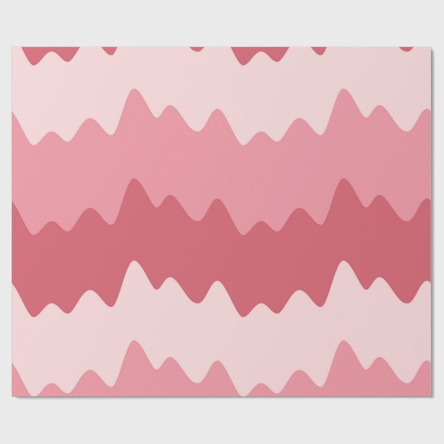 Soft Pastel Wavy Stripes Wrapping Paper Geschenkpapier (Flach)