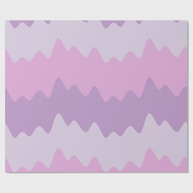 Soft Pastel Wavy Stripes Wrapping Paper Geschenkpapier (Flach)