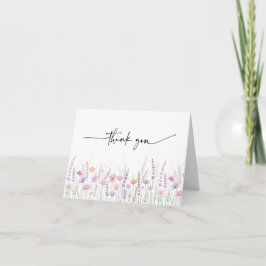 Soft Pastel Wildflower Wedding Dankeskarte