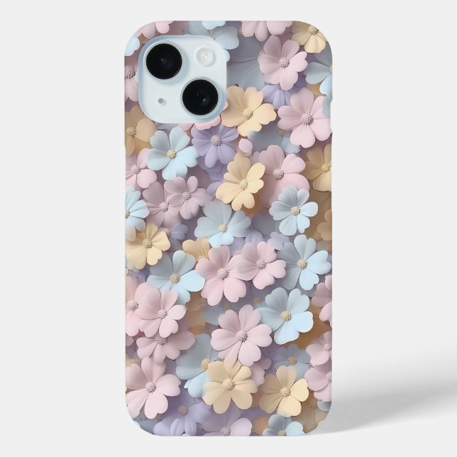 Soft Pastell Blossom 3D Floral Phone Case (Rückseite)