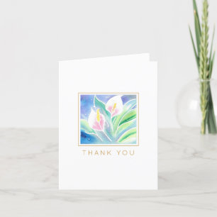 Soft Peace Lily Semi-Abstrakte Floral Watercolor Dankeskarte