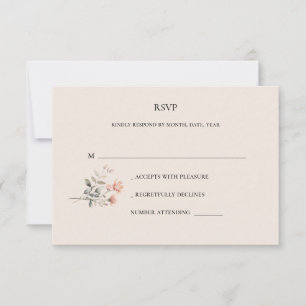 Soft Peach Blossom Formal Wedding Einladung UAWG